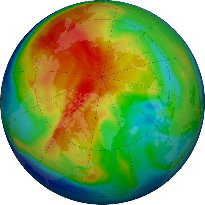Arctic ozone map for 02 January 2019